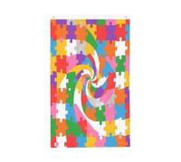 Puzzle motif drapeau tourbillon 0,9 x 1,5 m | Drapeau décoratif double face en polyester avec 2 œillets, bannière de cour pour jardin, porche, pelouse, terrasse, balcon