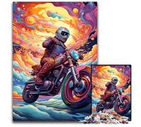 Puzzle Moto coloré 1000 pièces pour Adultes, Casse-tête Stimulant, Jeu pour Adultes, activité Interactive familiale 26x38cm / 10,23x14,96 Pouces