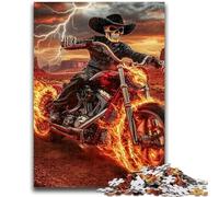Puzzle Moto Flamme 1000 pièces pour Adultes et Adolescents, Jeu Familial Anti-Stress, défi Difficile, Collection d'artistes, Beaux-Arts (38x26cm)