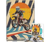 Puzzle Moto rétro 1000 pièces pour Adolescents, Jeux d'activités familiales stimulants, Jouet à Faire soi-même pour décoration Murale de la Maison (50x75cm)