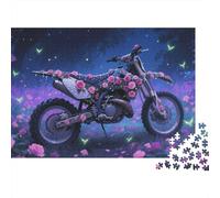 Puzzle Motocross 1000 Pieces pour Adultes,Champ de Fleurs Magique Un Jeu De Dexérité Très Difficile Puzzle Éducatif l'art De La Décoration Moderne 1000pcs (75x50cm)