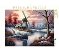 Puzzle · Moulin à Vent dans Le Premier Gel | La magie des moulins à vent · 2000 pièces · Format assemblé 90 × 67 cm · CALVENDO Puzzle
