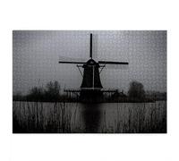 Puzzle Moulin À Vent, Puzzle 5000 Pièces Adultes, Puzzles 5000 Pièces Gris, Puzzles Bois de Qualité Supérieure avec Une Boîte d'emballage Exquise, Décoration Murale, Cadeau Femme, Cadeau Homme, -3450