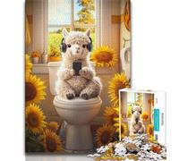Puzzle Moutons aux Toilettes pour Adultes, 1000 pièces, Jeu Familial Anti-Stress, défi Difficile, Cadeaux pour Amis et Famille (75x50cm)