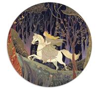 Puzzle Moyen-âge Illustration pour Adultes,1000pcs (67.5x67.5cm),Jeu ÉduChatif,décoration De La Maison,Une Princesse à Cheval Forêt