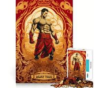 Puzzle Muay Thai Warrior Spirit pour Adolescents, 1000 pièces, pour développer sa mémoire, se détendre et se ressourcer Design apaisant Cadeau Classique à Assembler (38x26cm)