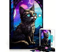 Puzzle Munchkin Chat Sauvage 1000 Pièces pour Adultes Jeu de Concentration et de Réflexion Jeu Amusant et Silencieux Bords Serrés Cadeau de Noël (38x26cm)