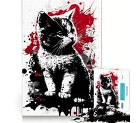 Puzzle Munchkin Portrait de Chat 1000 Pièces pour Adultes Jeu de Logique Solide et Détente Bords Clairs Cadeau Souvenir (38x26cm)