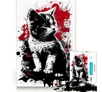 Puzzle Munchkin Portrait de Chat pour Adultes 1000 Pièces Jeu de Logique et de Détente Bords Lisse Cadeau Spécial (38x52cm)