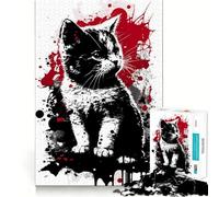 Puzzle Munchkin Portrait de Chat pour Adultes 1000 Pièces Jeu d'Intellect et de Détente Attentive Décoration Murale de Qualité (50x75cm)