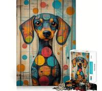 Puzzle Mural Adulte 1000 pièces représentant Un Teckel Jeu d'entraînement cérébral, détente et création Artistique (38x52cm)