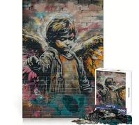Puzzle Mural Angel Graffiti pour Adolescents, 1000 pièces, pour stimuler la mémoire et se détendre, idéal comme Cadeau de Noël (38x52cm)