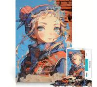 Puzzle Mural Anime Girl 1000 pièces,Jeu de Construction Focus,Assemblage Parfait sans écart,activité gratifiante pour Les Jours de Pluie (38x52cm)