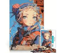 Puzzle Mural Anime Girl de 1000 pièces Jeu de Concentration Découpe Experte Artisanat Fascinant pour Les Moments de détente (50x75cm)