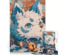 Puzzle Mural de 1000 pièces représentant Un Animal Poilu aux Yeux Bleus, idéal pour Les Adolescents Stimulation Cognitive, activité Douce, Bords Nets, Cadeau Symbolique (50x75cm)