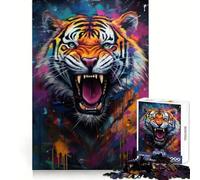 Puzzle Mural de Graffiti de Tigre 1000 pièces pour Adultes, Stimulant la mémoire, Moment de détente, Assemblage d'une Image, œuvre d'art 38x26cm