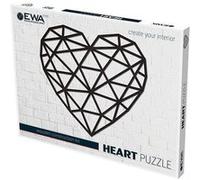 Puzzle mural en bois - Coeur 61,5 cm Noir G