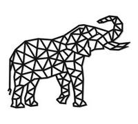 Puzzle mural en bois - Élephant 73,3 cm Noir