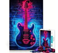Puzzle Mural Guitare néon pour Adolescents, 1000 pièces, Jeu Intelligent et apaisant, Motif à Assembler, Joli Cadeau (50x75cm)