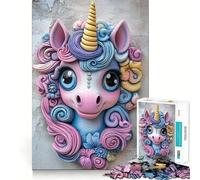 Puzzle Mural Licorne pour Adultes,1000 pièces,Jeu de mémoire,découpe Laser pour Un Assemblage Parfait,Cadeau Unique Anti-Stress (50x75cm)
