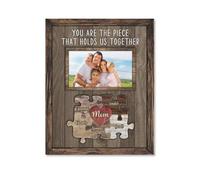 Puzzle mural personnalisé avec nom « Mom You are The Piece That Hold Us Together » - Décoration murale avec nom pour la fête des mères - Poster sur toile - Cadeau pour maman, grand-mère, anniversaire