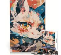 Puzzle Mural Renard Anime 1000 pièces pour Adolescents, Casse-tête Amusant et Silencieux, Bords Lisses, Cadeau d'anniversaire (38x26cm)