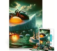 Puzzle Mural surréaliste Fourmi 1000 pièces pour Adultes Cadeau pour renforcer Les Souvenirs, se ressourcer, Passer Un Moment Serein, qualité, Bordure, vœu du Père Noël 38x26cm