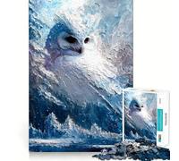 Puzzle Murmures du Hibou d'hiver 1000 pièces,Jeu de Concentration mentale,découpe de précision,Bords Lisses,activité captivante pour des soirées tranquilles (50x75cm)