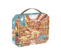 Janod - Puzzle Enfant Musée d'Histoire Naturelle 100 Pièces - Jeu Educatif Motricité Fine et Concentration - Valisette Poignée - Fabriqué en France et Certifié FSC - Dès 6 Ans, J02606