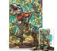Puzzle Musical Dinosaure 1000 pièces pour Adultes, Jeu de logique Stimulant, Divertissement Relaxant, Bords Nets, Cadeau mémorable (38x26cm)