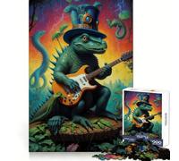 Puzzle Musical Dinosaure psychédélique pour Adolescents 1000 pièces Jeu Intelligent et apaisant Découpe Lisse Cadeau Exceptionnel 38x26cm