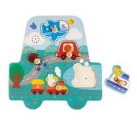 Puzzle musical Janod Les petits bolides 5 pièces Multicolore G