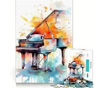 Puzzle Musical pour Piano 1000 pièces pour Adolescents, Jouet de Train logique, lumière relaxante, découpe Lisse, décoration Murale (38x52cm)