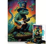 Puzzle Musical psychédélique sur Le thème des Dinosaures, 1000 pièces, pour Adultes Un Jeu de logique et de réflexion, Relaxant et apaisant, avec des découpes précises Un 50x75cm