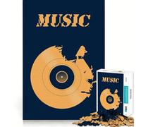 Puzzle Musical sur Disque Vinyle,1000 pièces à mémoriser,Jeu Amusant et sans bavures,pièces nettes et découpées,Jeu Portable et idéal pour Les Voyages (50x75cm)