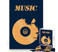 Puzzle Musical sur Disque Vinyle 1000 pièces pour Adolescents Améliore la mémoire Paisible et Amusant Découpé au Laser Cadeau touchant (38x26cm)