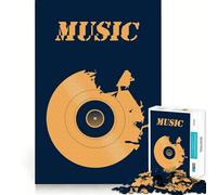 Puzzle Musical sur Disque Vinyle pour Adultes,1000 pièces,Jeu Stimulant l'esprit,Taille Uniforme,pièces précises,idéal pour Les Voyages (38x52cm)