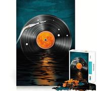 Puzzle Musical sur Vinyle 1000 pièces,Jeu de Concentration mentale sans Espace,Design ajusté,défi cérébral interactif pour la Maison (38x26cm)