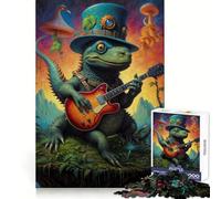 Puzzle Musical surréaliste de Dinosaures 1000 pièces pour Adultes Stimule la mémoire Temps Chaud Assemblage d'image Pièce d'art 38x52cm