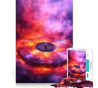 Puzzle Musical Vinyle en Flammes 1000 Pièces Jeu de mémoire Amusant Bords Lisses,Assemblage Parfait Une façon ludique d'occuper Les Heures vides (38x52cm)