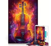 Puzzle Musical Violon en Flammes 1000 pièces,Jeu Amusant,Technologie de découpe Laser avancée,Jouet de Divertissement d'intérieur pour Les fêtes (38x52cm)