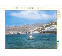 Puzzle · Mykonos - Le Vieux Port sur l'île Grecque | Une atmosphère grecque authentique avec une mer turquoise, un… · 1000 pièces · Format assemblé 64 × 48 cm · CALVENDO Puzzle