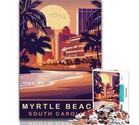 Puzzle Myrtle Beach SC pour Adultes et Adolescents, 1 000 pièces, Jouet éducatif et décompressant, Cadeau d'anniversaire, décoration Murale, 38x26cm