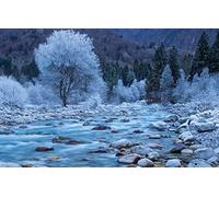 Puzzle mystère 1000 pièces, Beauté Naturelle, Forêt, Rivière, Soča, Slovénie 50 x 70 cm