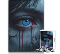 Puzzle Mystère Œil Bleu 1000 Pièces pour Adolescents - Activité Logique et Éducative - Cadeau Unique et Touchant - Dimensions 50x75cm