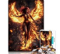 Puzzle Mystérieuse Fille Phénix pour Adolescents 1000 Pièces, Jouets de Jeu Chaque Pièce Est Unique - Jeu Familial Amusant et Défi 38x26cm