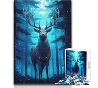 Puzzle mystérieux de 1000 pièces « Cerf dans la forêt » pour Adultes - Jeu de réflexion et de création - Idée Cadeau mémorable et touchante - Dimensions:50x75cm