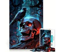 Puzzle mystérieux de crâne et de Corbeau pour Adultes, 1000 pièces, Jeu de réflexion, Plaisir Lent, Design à Assembler, Joli Cadeau (50x75cm)