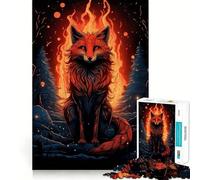 Puzzle mystérieux Renard Roux 1000 pièces pour Adolescents Jeu de logique et de détente Découpe précise Cadeau Artistique (50x75cm)