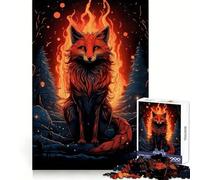 Puzzle mystérieux Renard Roux 1000 pièces pour Adolescents Jeu de logique et de détente Découpe précise Cadeau Artistique (50x75cm)